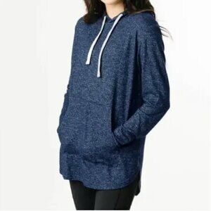 ZYIA Hoodie Boyfriend Pocket Size XSmall Navy Blue
